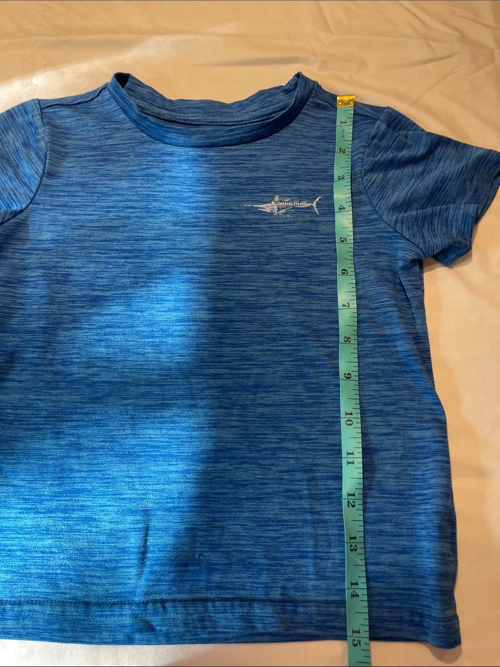 crown & ivy Blue Heather Kids Swim Rashguard